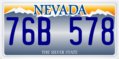 NV license plate 76B578