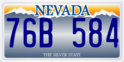 NV license plate 76B584