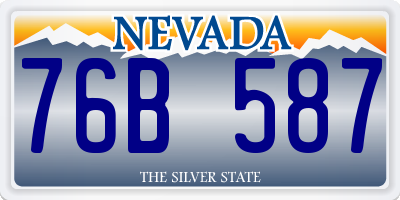 NV license plate 76B587