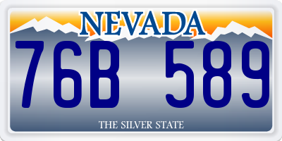 NV license plate 76B589