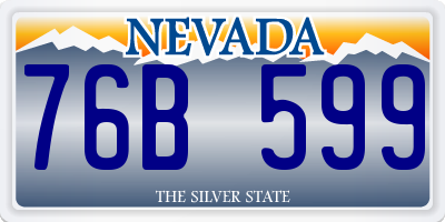 NV license plate 76B599