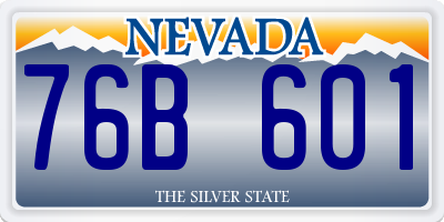 NV license plate 76B601