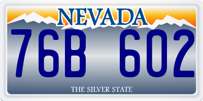 NV license plate 76B602