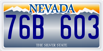 NV license plate 76B603