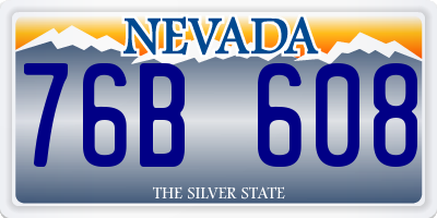 NV license plate 76B608