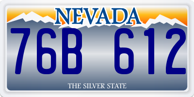 NV license plate 76B612