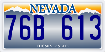 NV license plate 76B613