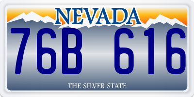 NV license plate 76B616