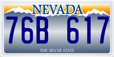 NV license plate 76B617