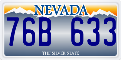 NV license plate 76B633