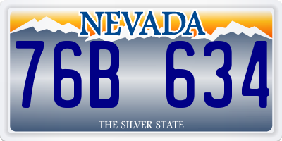 NV license plate 76B634