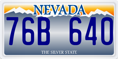 NV license plate 76B640