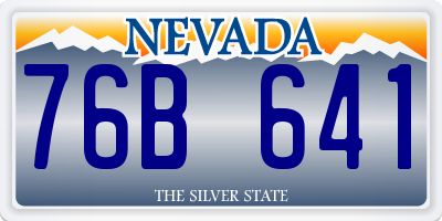 NV license plate 76B641