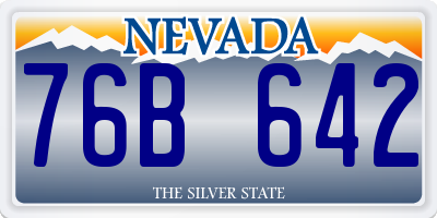 NV license plate 76B642