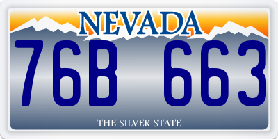 NV license plate 76B663