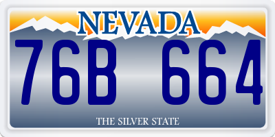 NV license plate 76B664