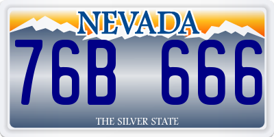 NV license plate 76B666