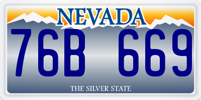 NV license plate 76B669