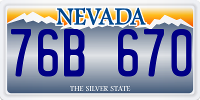 NV license plate 76B670