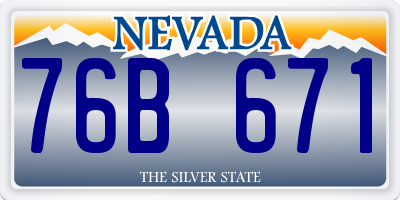 NV license plate 76B671