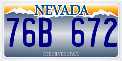 NV license plate 76B672