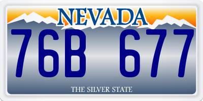 NV license plate 76B677
