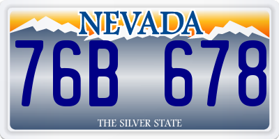 NV license plate 76B678