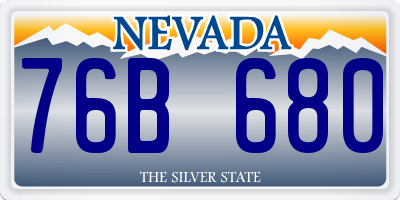 NV license plate 76B680