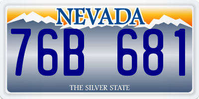 NV license plate 76B681