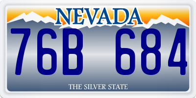 NV license plate 76B684