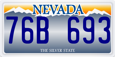 NV license plate 76B693