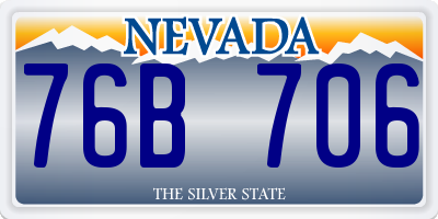 NV license plate 76B706