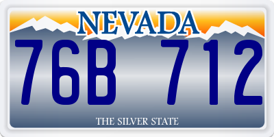 NV license plate 76B712