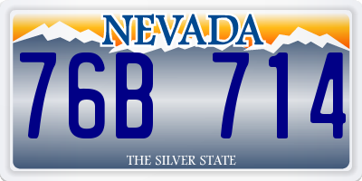 NV license plate 76B714