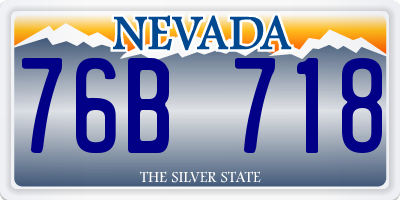 NV license plate 76B718