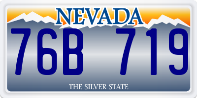 NV license plate 76B719