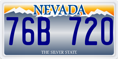 NV license plate 76B720