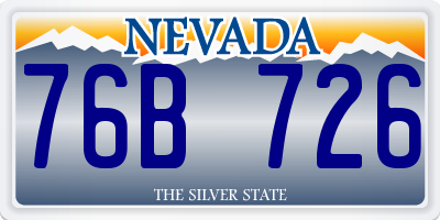 NV license plate 76B726