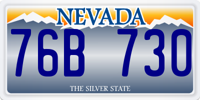 NV license plate 76B730