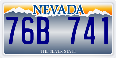 NV license plate 76B741