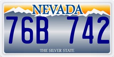 NV license plate 76B742