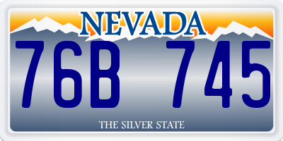 NV license plate 76B745