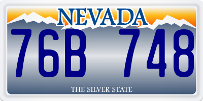 NV license plate 76B748