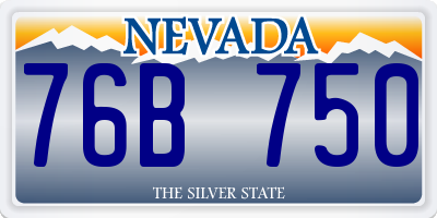 NV license plate 76B750