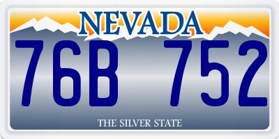 NV license plate 76B752