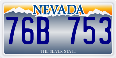 NV license plate 76B753