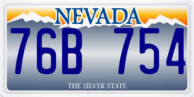 NV license plate 76B754