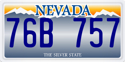 NV license plate 76B757