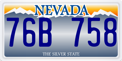 NV license plate 76B758