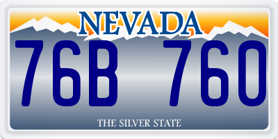 NV license plate 76B760